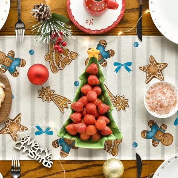 New Sweet Christmas Coco  Gingerbread Man Xmas Table Runner Mantel Scarf  13x72 - Picture 2 of 6